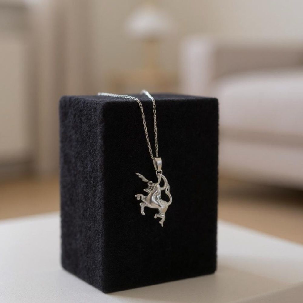 Vintage Sharon Williams Sterling Silver Unicorn Necklace STERLING Stamp